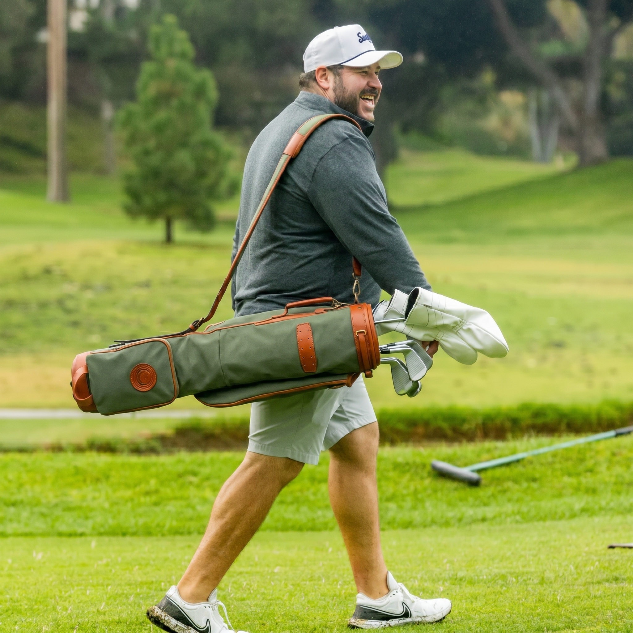 Sac de Golf Vintage "Héritage" – Toile & Cuir par Auguste & Green